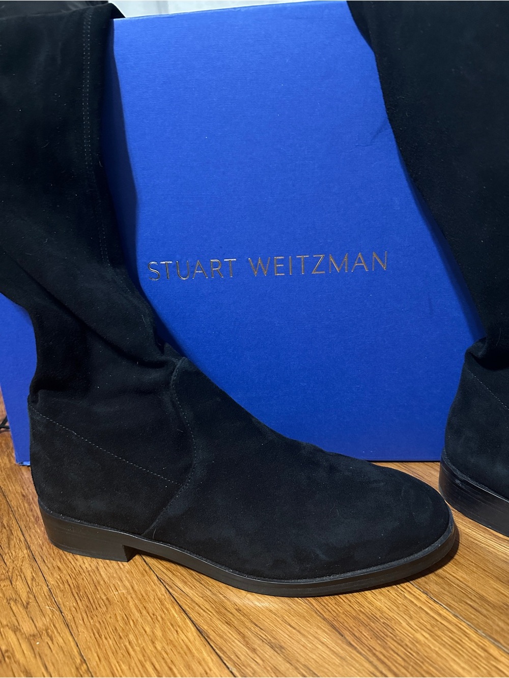 Stuart Weitzman Jocey Black Suede Over-The-Knee Boots size 9.5